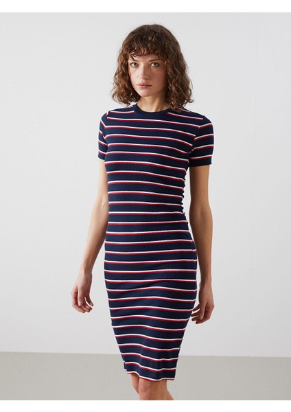 Lcw Vision Bisiklet Yaka Çizgili Kadın Elbise fiyatları