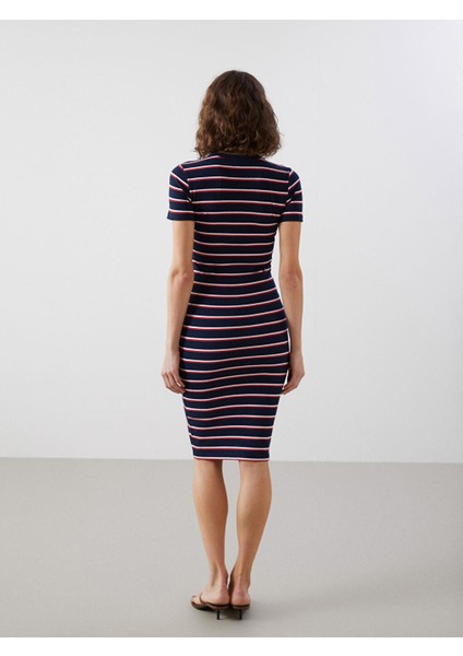 Lcw Vision Bisiklet Yaka Çizgili Kadın Elbise fırsatları