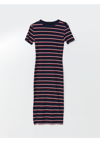 Lcw Vision Bisiklet Yaka Çizgili Kadın Elbise indirimleri