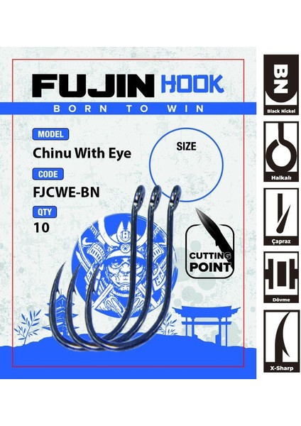 Chinu With Eye Delikli Çapraz Olta Kancası