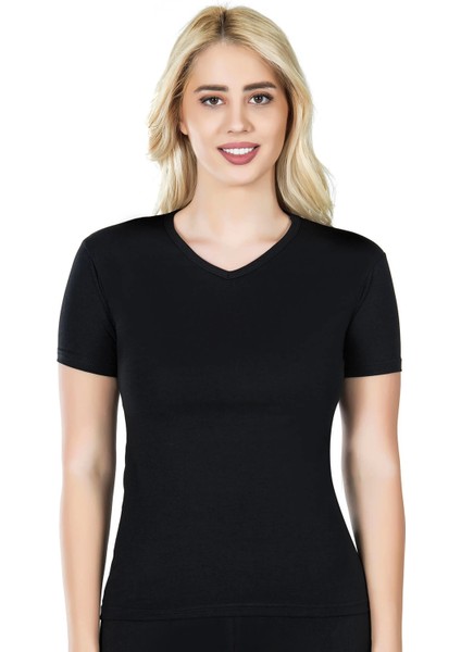 Kadın Yarım Kol V Yaka Kadın Tişört 227