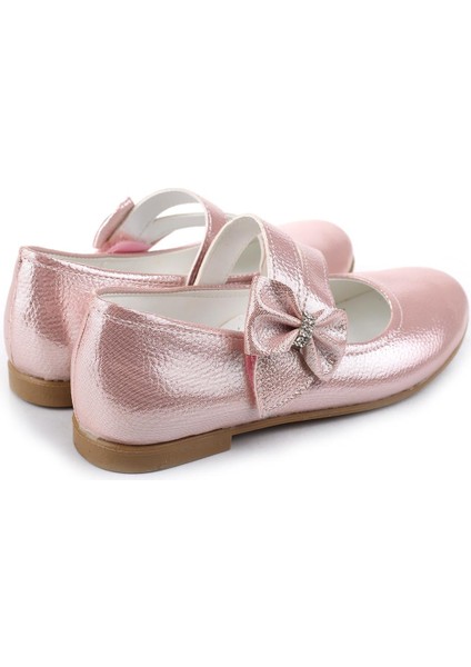 Ortaç 2082 Kız Çocuk Balerin Fiyonk Cırtlı Rugan Babet Ayakkabı modelleri