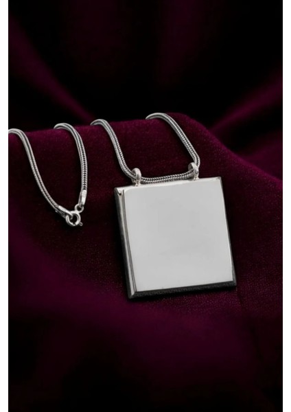 925 Ayar Gümüş Düz Gümüş Cevşen Muska Kabı Kolye