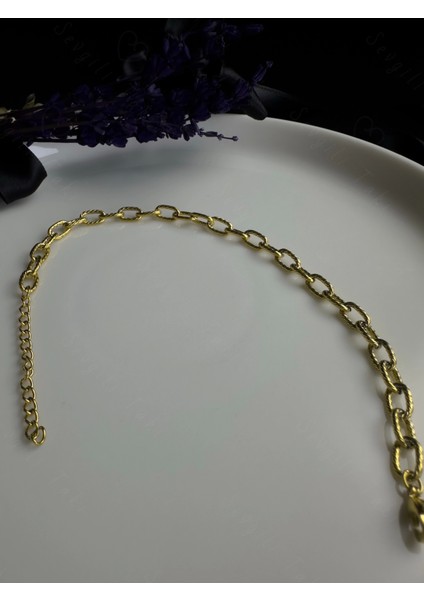 Paperclip Zincirli Gold Çelik Kedi Tasması/aksesuarı | Meow Serisi modelleri