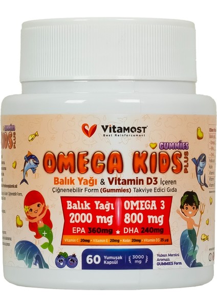 Omega Kids Plus 60 Gummies Jelıbon