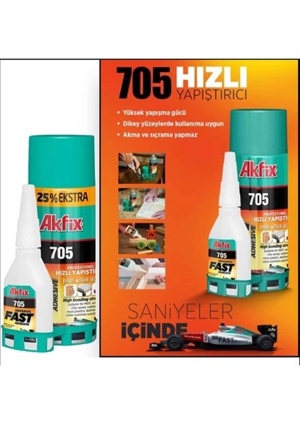 Akfix Hızlı Yapıştırıcı 400ml+ 100gr / 2 adet indirimleri
