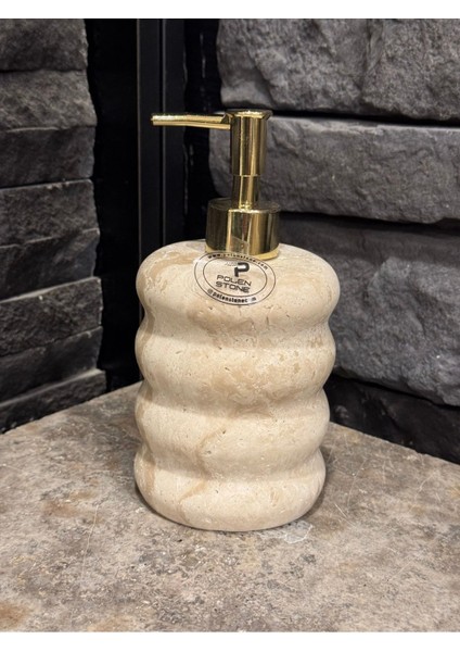 Oval Bambu Model Traverten Sıvı Sabunluk