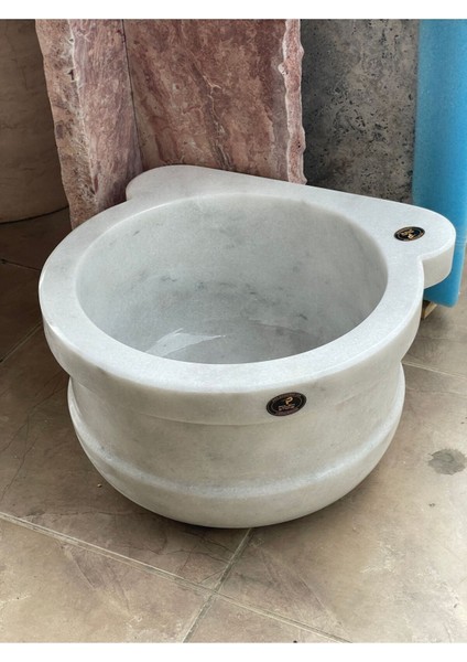 Beyaz Mermer Doğal Taş Hamam Kurnası