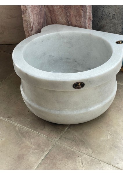 Beyaz Mermer Doğal Taş Hamam Kurnası