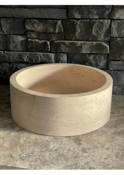 Doğal Taş Light Traverten Silindir Model Lavabo indirimleri