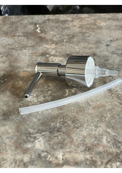 Gümüş Rengi Mermer Sıvı Sabunluk Pompası