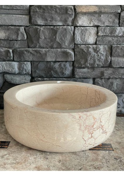 Bej Mermer Batarya Bağlantılı Lavabo 42X15 fiyatları