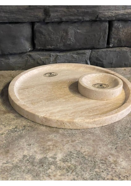 Traverten Doğal Taş Sunum ve Söz Nişan Tepsisi Hediyeli fiyatları