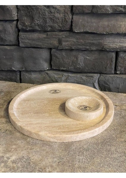 Traverten Doğal Taş Sunum ve Söz Nişan Tepsisi Hediyeli modelleri