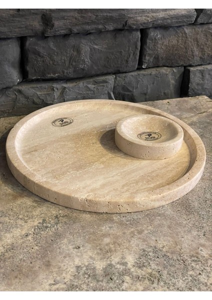 Traverten Doğal Taş Sunum ve Söz Nişan Tepsisi Hediyeli fırsatları