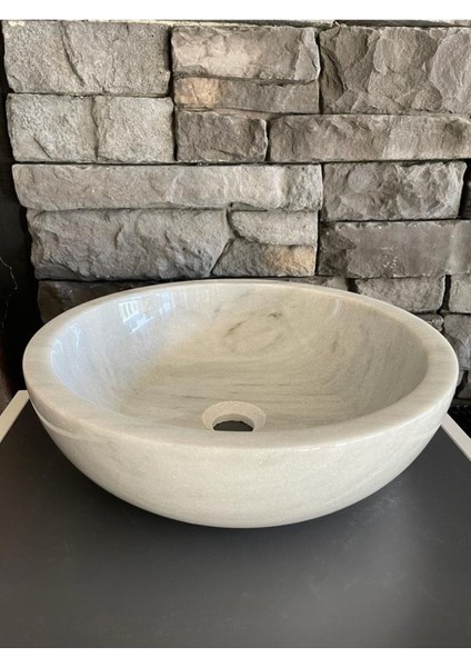 Gri Mermer Çanak Lavabo 40X12X35