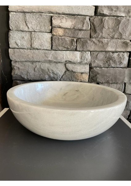 Gri Mermer Çanak Lavabo 40X12X35