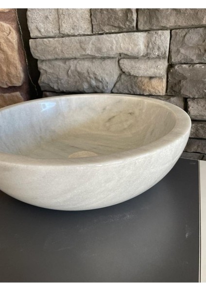 Gri Mermer Çanak Lavabo 40X12X35