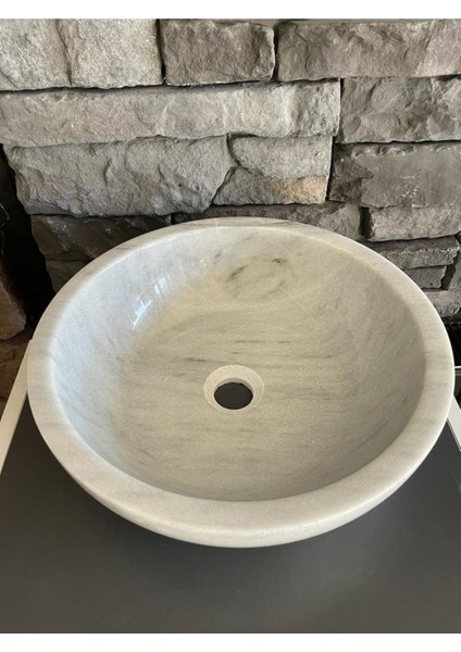 Gri Mermer Çanak Lavabo 40X12X35