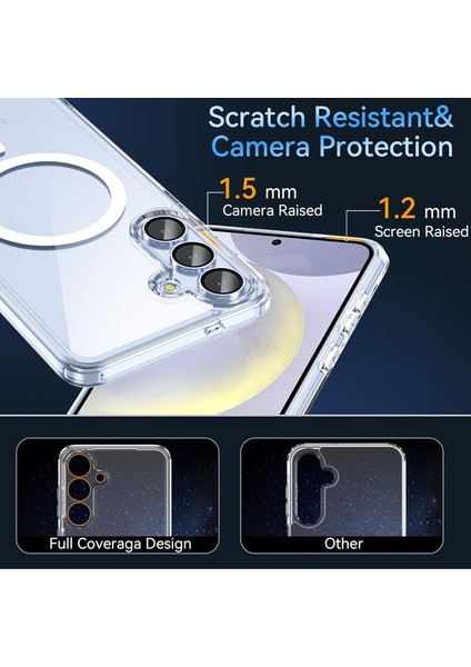 Samsung Galaxy S25 Plus Kılıf Magsafe Wireless Kablosuz Şarj Destekli Sert Silikon Şeffaf Kapak Manyetik fiyatları