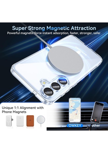 Samsung Galaxy S25 Plus Kılıf Magsafe Wireless Kablosuz Şarj Destekli Sert Silikon Şeffaf Kapak Manyetik fırsatları