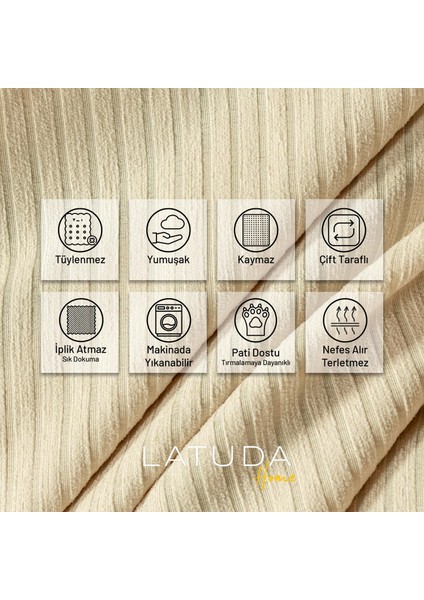 Mikrofiber Şönil Fitilli Minimalist Koltuk Örtüsü -175 x 350 cm x large, Çift Taraflı, Kaymaz, Terletmez Camel modelleri