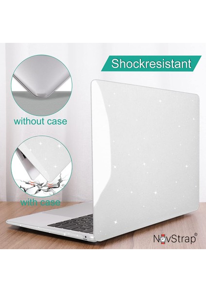 Apple MacBook Air M2 M3 13.6 inç A2681 A3113 Uyumlu Kılıf Kapak Parlak Simli Kılıf Glitter fırsatları