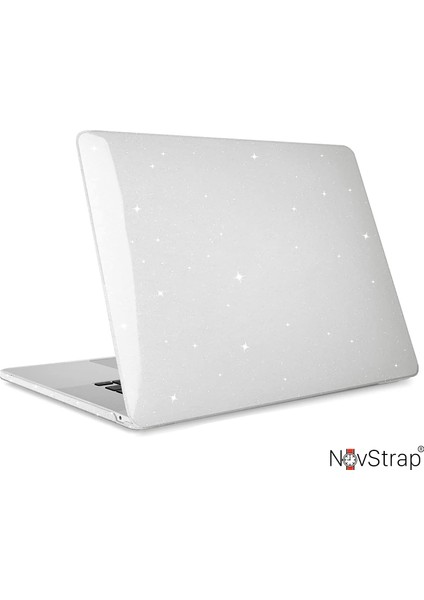Apple MacBook Air M2 M3 13.6 inç A2681 A3113 Uyumlu Kılıf Kapak Parlak Simli Kılıf Glitter