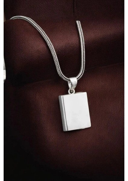 925 Ayar Gümüş Düz Gümüş Cevşen Muska Kabı Kolye