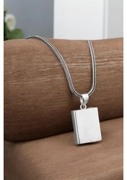 925 Ayar Gümüş Düz Gümüş Cevşen Muska Kabı Kolye modelleri