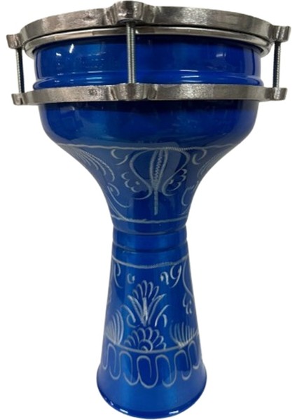Darbuka 5 Numara Mavi Erzincan İşleme