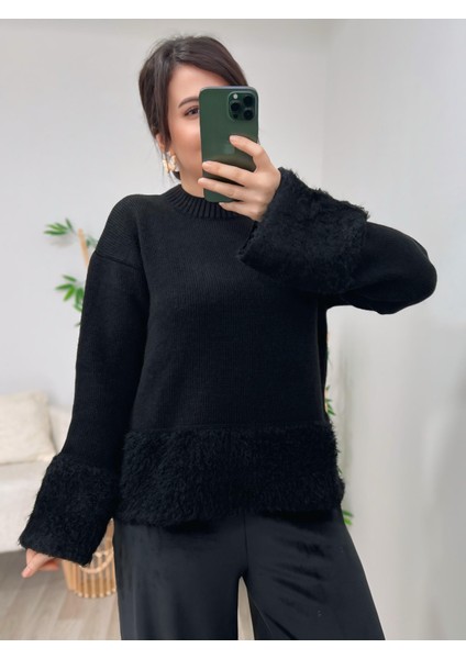 Siyah Dokulu Geçiş Detaylı Belis Kazak modelleri