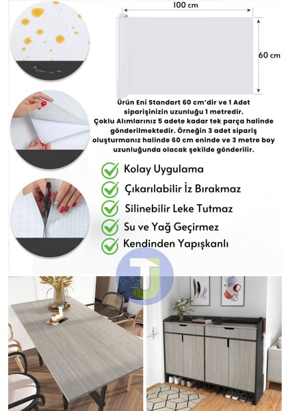 Kendinden Yapışkanlı Dokulu Balıksırtı Desen Premium Mutfak Duvar Dolap Kaplama 60 cm x 100 cm