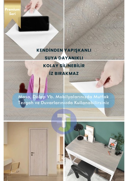 Kendinden Yapışkanlı Dokulu Balıksırtı Desen Premium Mutfak Duvar Dolap Kaplama 60 cm x 100 cm