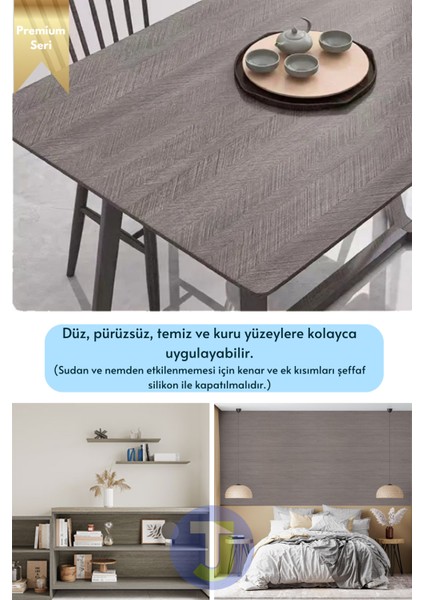 Kendinden Yapışkanlı Dokulu Balıksırtı Desen Premium Mutfak Duvar Dolap Kaplama 60 cm x 300 cm
