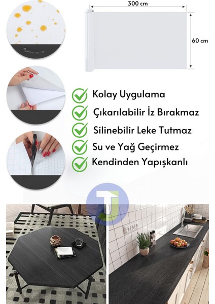 Kendinden Yapışkanlı Dokulu Balıksırtı Desen Premium Mutfak Duvar Dolap Kaplama 60 cm x 300 cm