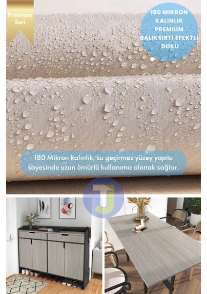 Kendinden Yapışkanlı Dokulu Balıksırtı Desen Premium Mutfak Duvar Dolap Kaplama 60 cm x 300 cm