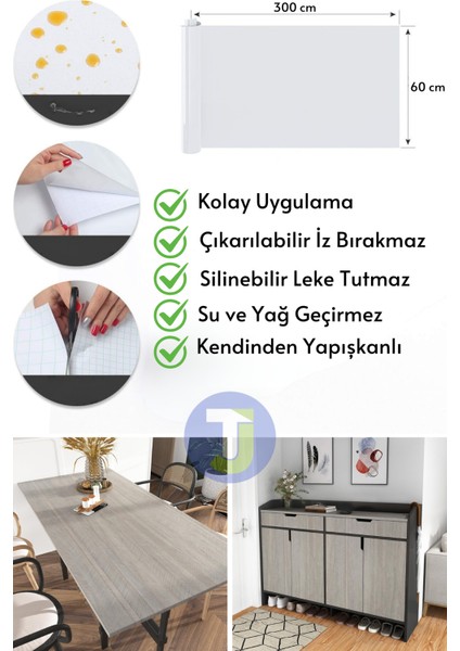 Kendinden Yapışkanlı Dokulu Balıksırtı Desen Premium Mutfak Duvar Dolap Kaplama 60 cm x 300 cm