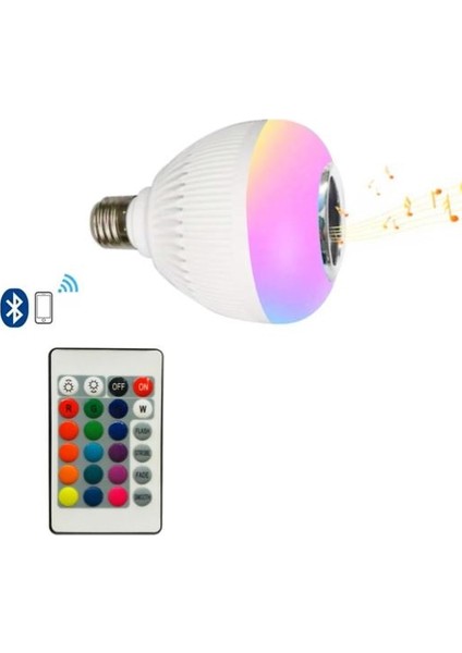 Kumandalı Ayarlanabilir Rgb Bluetooth Hoparlör LED Ampul Lamba Müzik Çalar