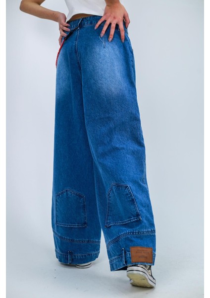 Flip Up Detail Baggy Yıkamalı Pantolon fiyatları