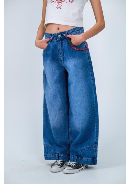 Flip Up Detail Baggy Yıkamalı Pantolon modelleri