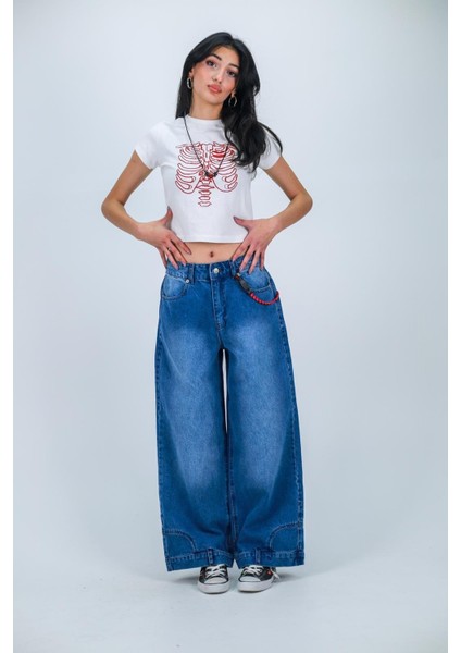 Flip Up Detail Baggy Yıkamalı Pantolon indirimleri