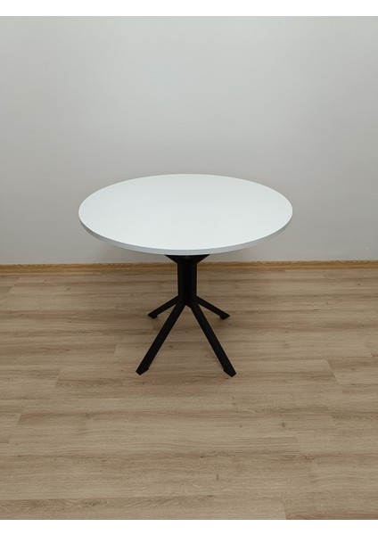 Evko Mobilya, Masa, Yuvarlak Masa, Ahşap Masa, Mutfak Yemek Masası, Balkon Masası, Metal Ayaklı Masa, 80 cm