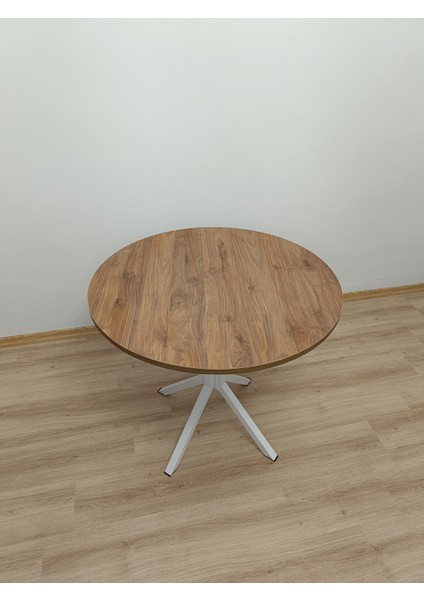 Evko Mobilya, Masa, Yuvarlak Masa, Ahşap Masa, Mutfak Yemek Masası, Balkon Masası, Metal Ayaklı Masa, 80 cm