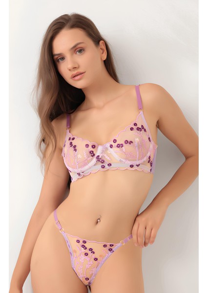 Çiçekli Balenli Bralet Takımı Love Secret 1028