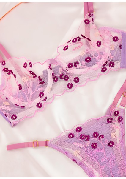 Çiçekli Balenli Bralet Takımı Love Secret 1028