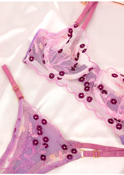 Çiçekli Balenli Bralet Takımı Love Secret 1028