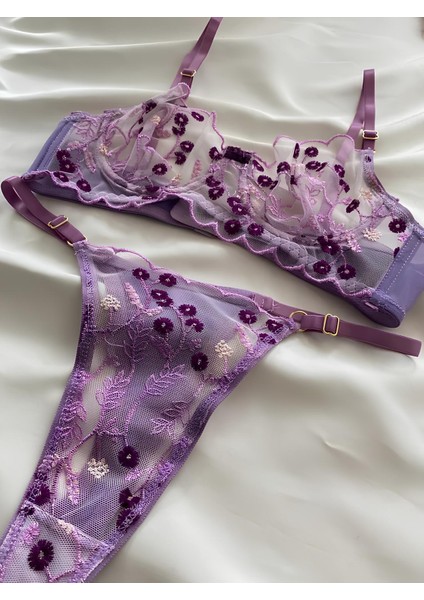 Çiçekli Balenli Bralet Takımı Love Secret 1028