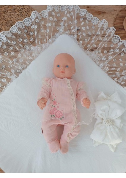 Yenidoğan Ay Işığı Papatya Dantelli Taşlı Fiyonk Bebek Battaniyesi Kundak fırsatları