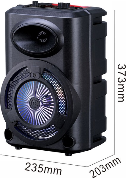 GD-903 Dijital LED Göstergeli Fm Radyolu Mikrofonlu Rgb Tws 8 İnç Stereo Bass Kablosuz Karaoke